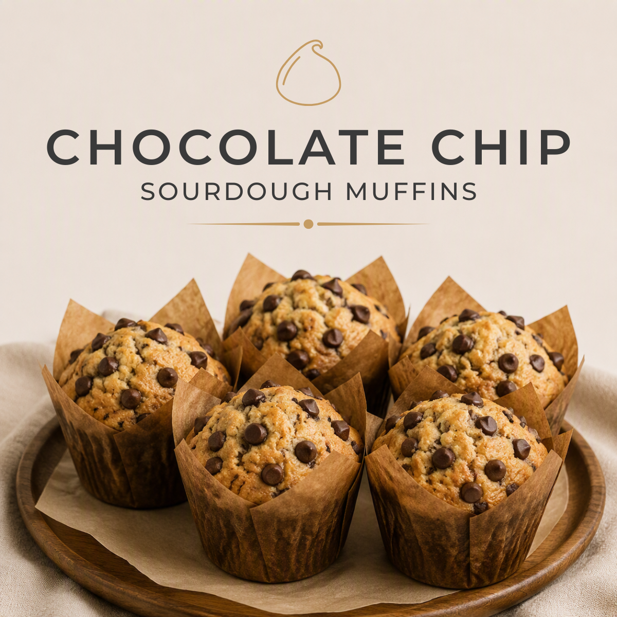 Chocolate Chip Sourdough Muffins
