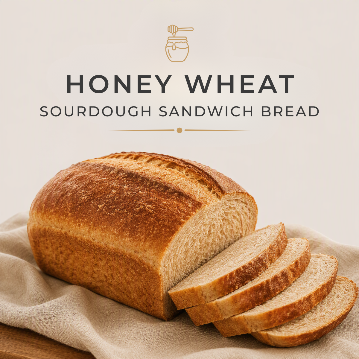 Honey Wheat Sourdough Sandwich Bread