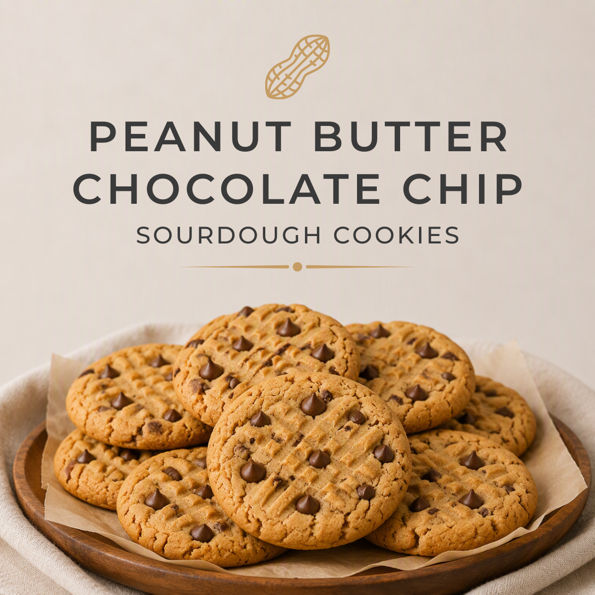 Peanut Butter Chocolate Chip Sourdough Cookies