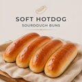 Soft Sourdough Hotdog Buns