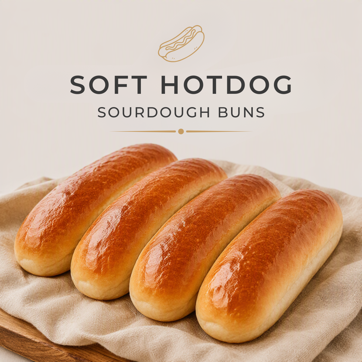 Soft Sourdough Hotdog Buns