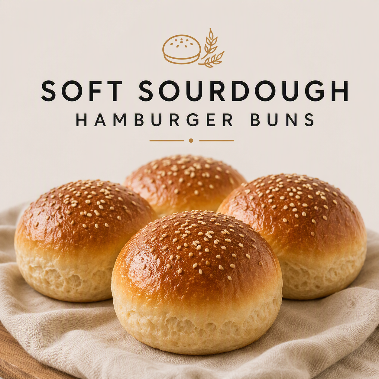 Soft Sourdough Hamburger Buns