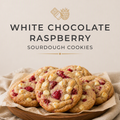 White Chocolate Raspberry Sourdough Cookies